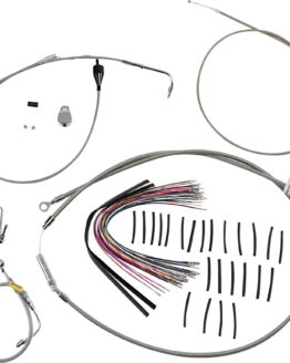 Extended Braided S.S. Control Cable Kit For 15" Bagger Apes