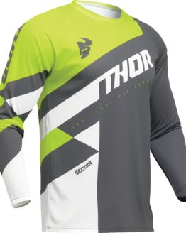 Thor Youth Sector Checker Jersey Gray Green Medium