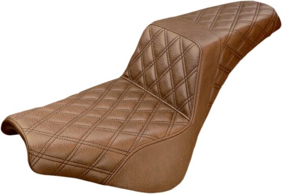 Step-Up Lattice Stitched 2-Up Seat Brown