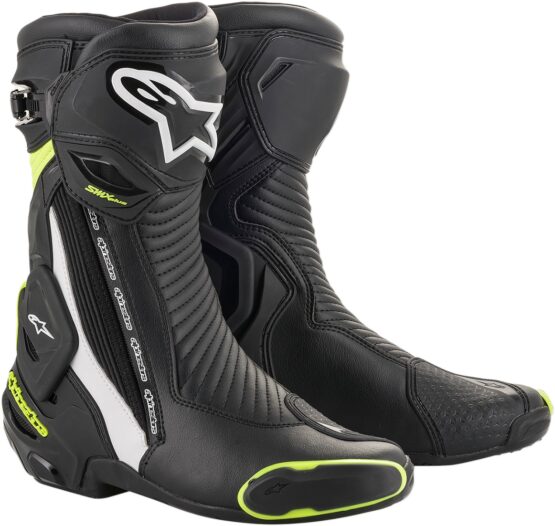 SMX Plus Street Riding Boots Black/White/Yellow US 6.5