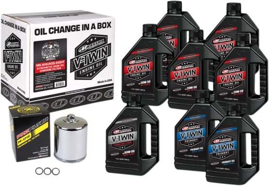 Synthetic V-Twin Oil Change Kit w/ Chrome Filter For Milwaukee-Eight