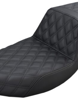 Step-Up Lattice Stitched 2-Up Seat - Black