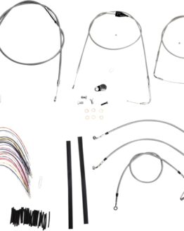 Extended Braided S.S. Control Cable Kit for Baggers - 14" tall bars (w/CRUISE)