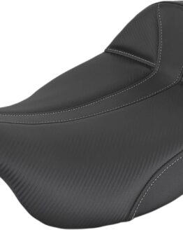 Saddlemen Dominator Low Solo Seat Black Gray Stitching For Harley FL 08-24