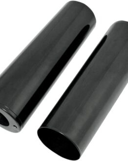 Drag Specialties Fork Slider Covers Smooth Extended Gloss Black Pair For Harley-Davidson