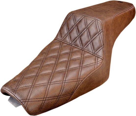 Step-Up Lattice Stitched 2-Up Seat Brown