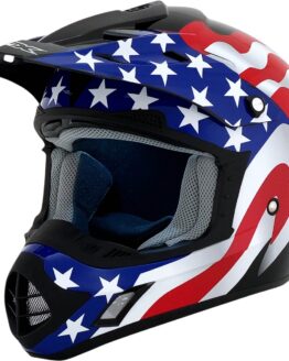 AFX FX-17 Flag Helmet 3XL Black/Blue/Red/White Unisex