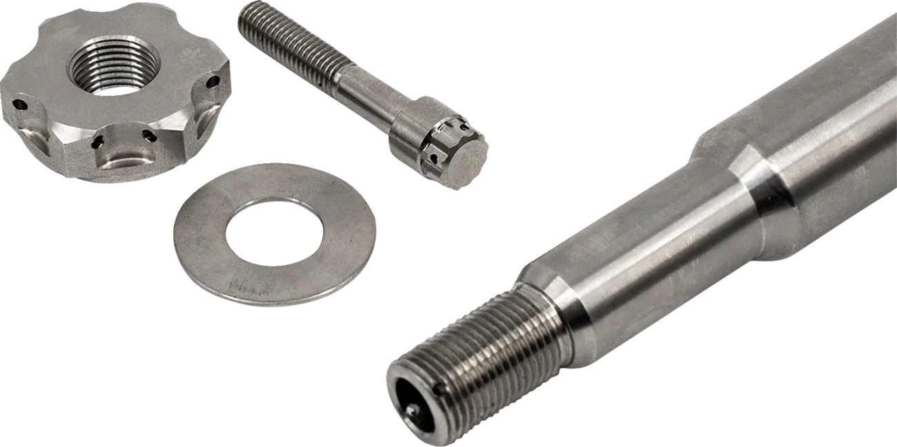 Trask Titanium Front Axle Kit Silver For Harley Touring Models - Image 3