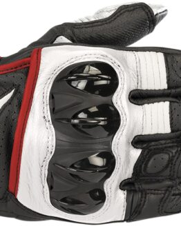 Celer V2 Leather Motorcycle Gloves Black/White/Red 3X-Large