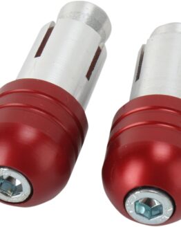 Renthal Handlebar End Plugs Red Polished Aluminum 7/8" Pair