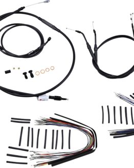 Extended Black Control Cable Kit For Dynas - 12" tall bars