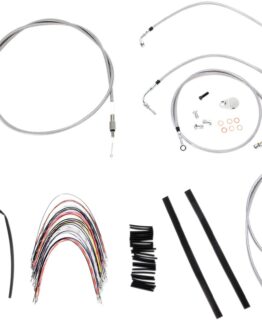 Extended Braided S.S. Control Cable Kit for Baggers - 16" tall bars (ABS)