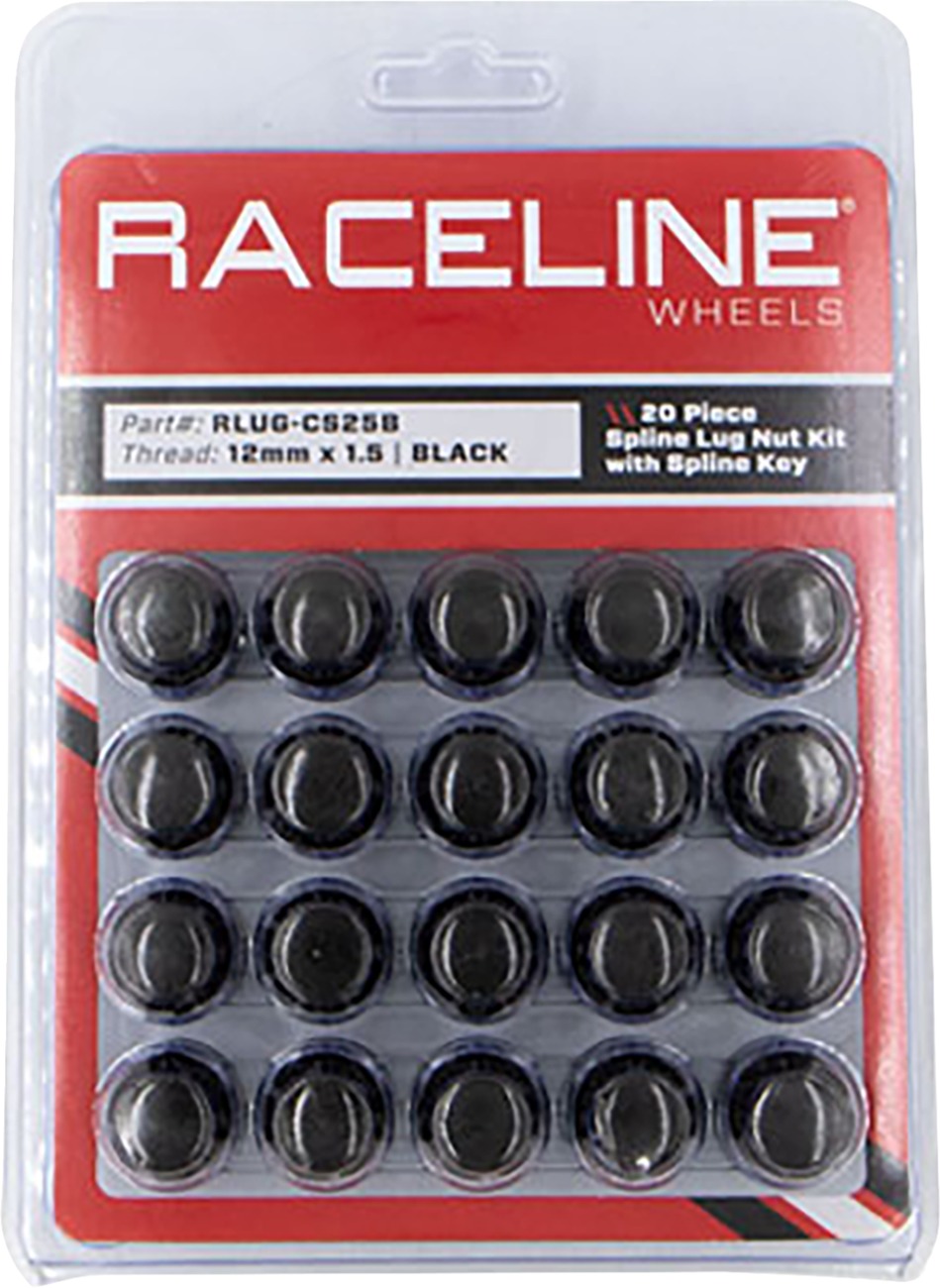 Raceline Spline Lug Nut Kit Black 12x1.5 20 Pack with Key - Image 4