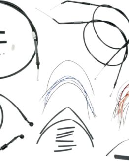 Extended Black Control Cable Kit 16" Tall Apehangers