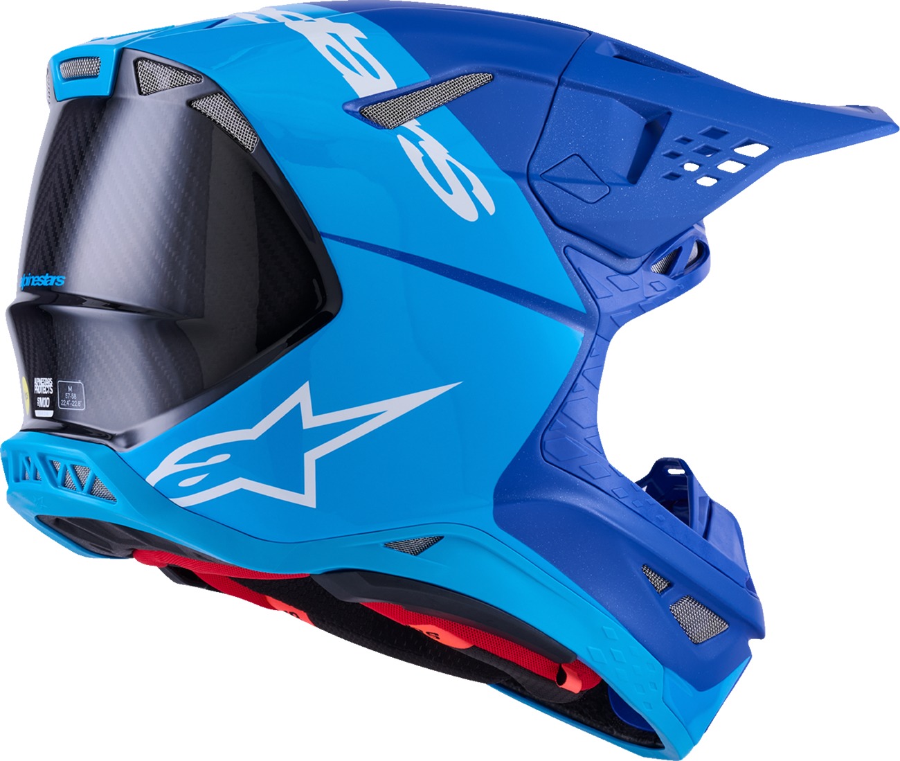 Alpinestars Supertech M10 Flood MIPS Helmet Blue Black Carbon Large - Image 4