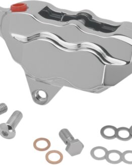 HAWG HALTERS 4-Piston Front Brake Caliper Chrome For Harley 84-99