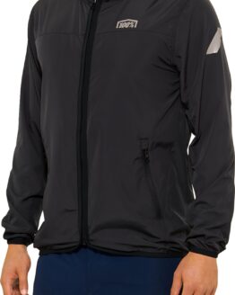 100 Percent Klutch Jacket Black Men's Large Hooded Windbreaker