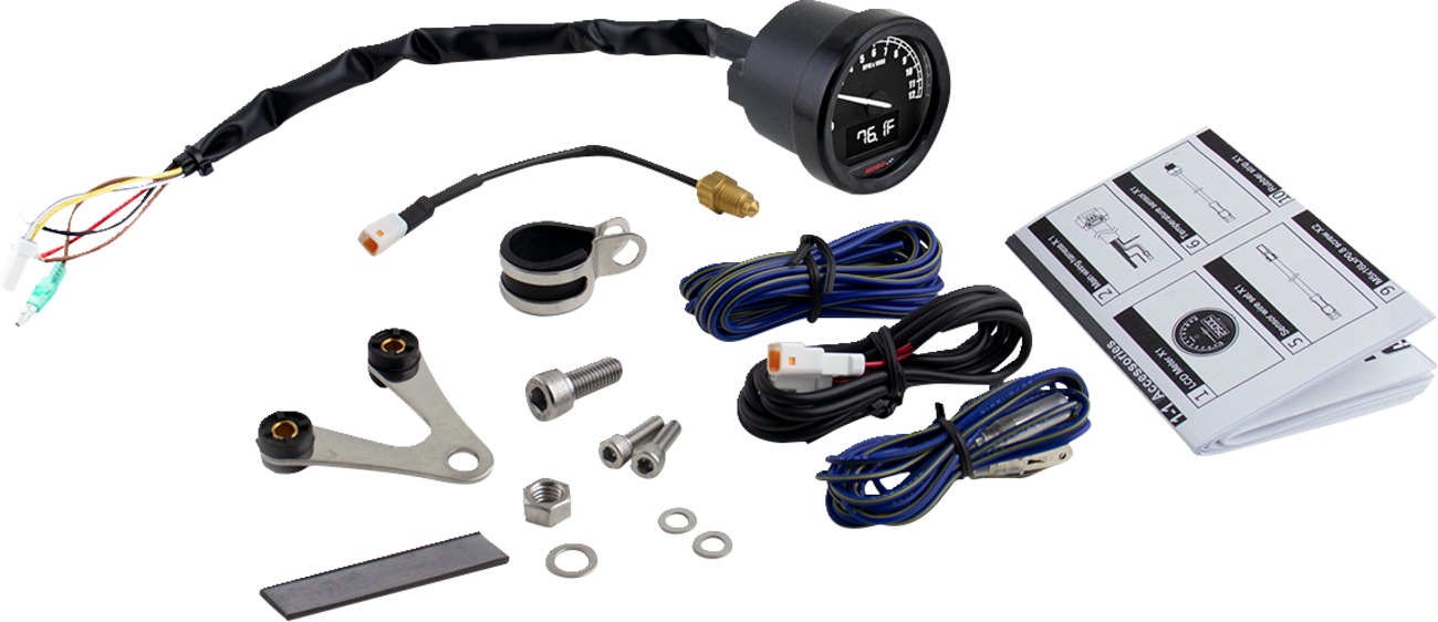 KOSO TNT-05R Tachometer Gauge Kit Black LCD 7-Color Backlight - Image 5