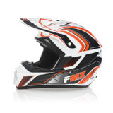 FMX N-600 Medium Motocross Helmet, White & Orange, Double D Closure, DOT - Image 2