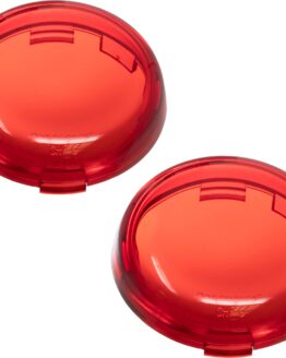 Letric Lighting Red 2in Bullet Turn Signal Lenses Pair Fits Harley 99+