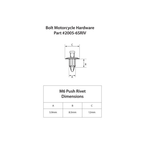 M6 Push Rivet - 10 Pack - Image 5