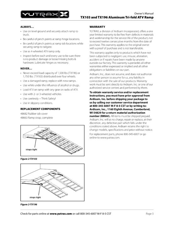 Tri Fold Loading Ramp - 50x69 - 69" Long, 50" Wide, Folds to 17.5" - Image 5