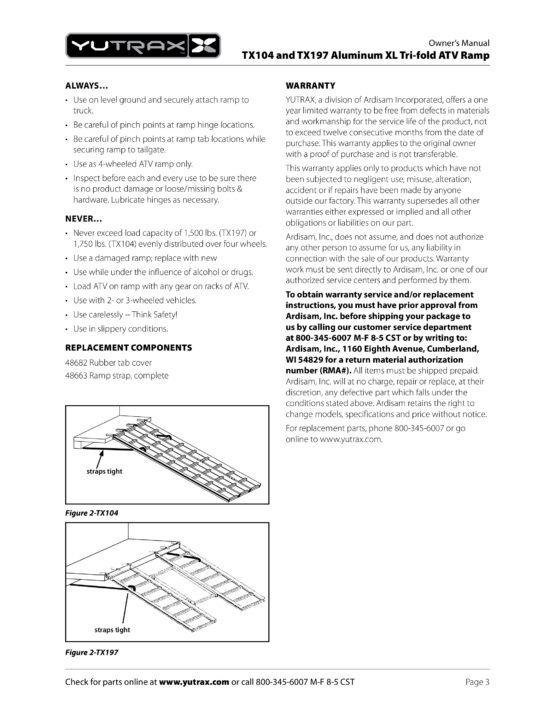 Tri Fold "XL" Loading Ramp - 50x78 - 78" Long, 50" Wide, Folds to 17.5" - Image 5