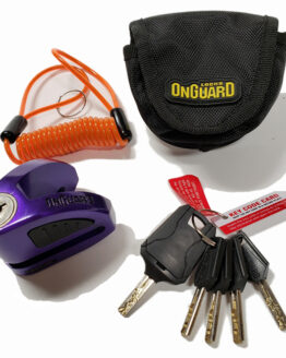 On Guard Boxer Purple Disc Lock 5.5mm Pin w/ Pouch & Reminder