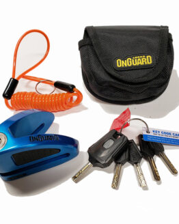 On Guard Boxer Disc Lock Blue 10mm Pin with Pouch & Reminder