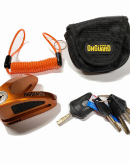 On Guard Boxer Disc Lock Orange 10mm Pin w/ Pouch & Reminder