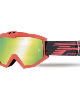 3201 Atzaki MX Goggles - Red Frame w/ Multilayer Yellow Iridium Lens