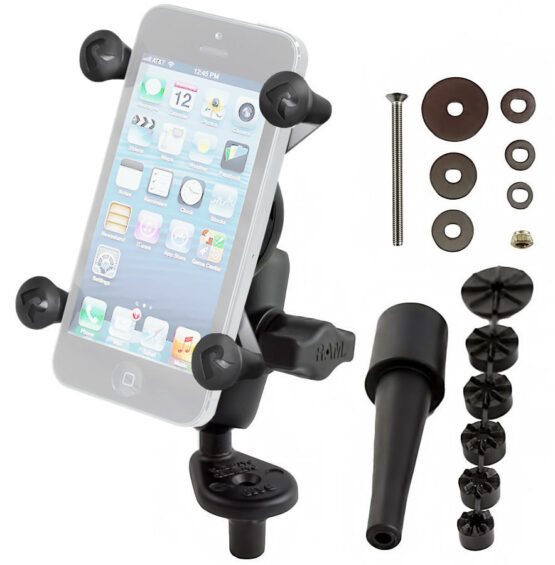 Ram Kit - Motorcycle Fork Stem Mount w/ X-Grip Cell Phone & Accessory Holder - Image 3