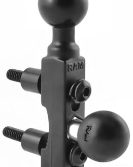 Ram Base - Black Brake / Clutch Resevoir Base with Two 1" Balls