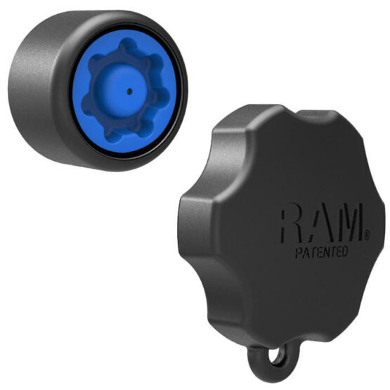 Ram Accessory - Mixed Combo Pin-Lock Security Knob & Key Knob For 1" Mounts