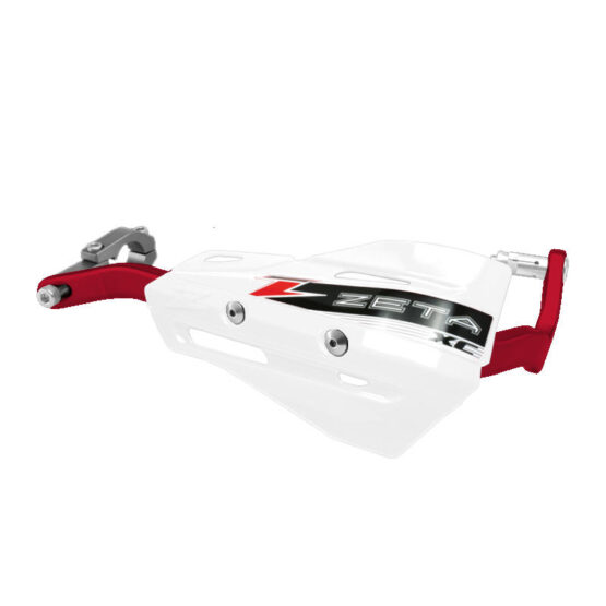 Drop Handguard Handlebar Armor / XC Protector Kit - 1-1/8" White / Red