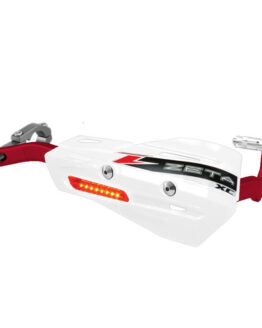 Drop Handguard Handlebar Armor & XC Flasher Protector Kit 1-1/8" White/Red