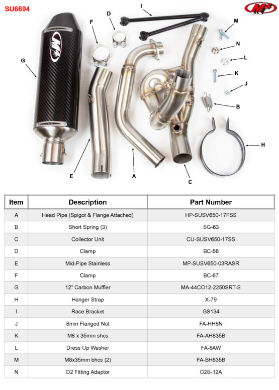 High Mount Full Exhaust w/ Carbon Fiber Muffler & Stainless Tubing - Image 5