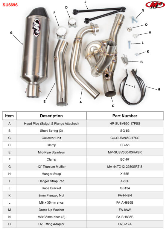 High Mount Full Exhaust w/ Titanium Muffler & Stainless Tubing - Image 5