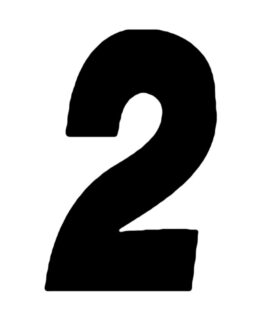 #2 6" Black SX Stick-On Race Numbers 3 Pack by Dirt Digits