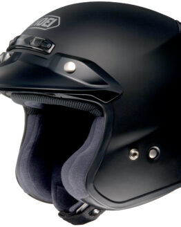 RJ Platinum R Matte Black 3/4 Open-Face Motorcycle Helmet X-Small