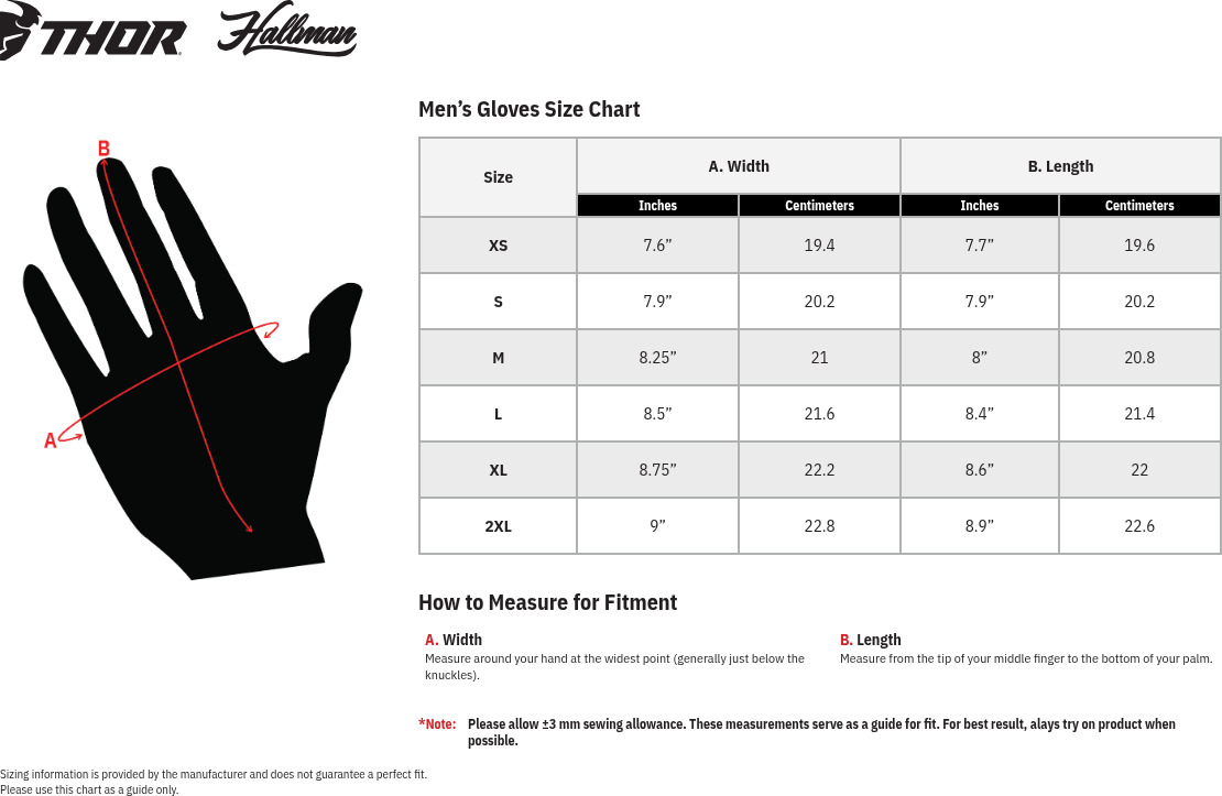 Thor Hallman Digit Gloves Men's Red/White Size S - Image 3