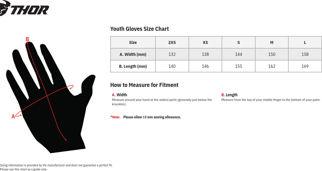 Thor Youth Spectrum Gloves Acid/Black 2XS - Image 3