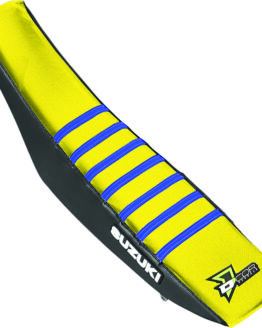 D'Cor Gripper Seat Cover Black/Yellow/Blue Fits 04-18 Suzuki RMZ