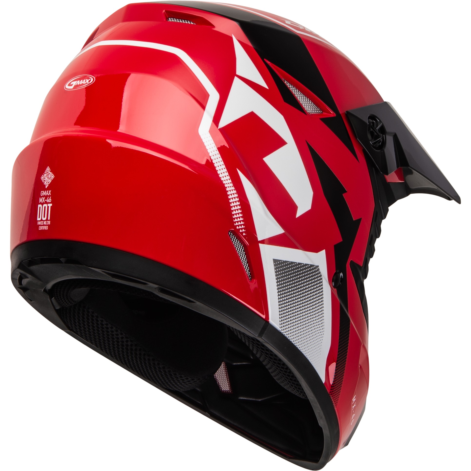 GMAX MX-46 Youth Compound Helmet Red/Black/White Medium - Image 4