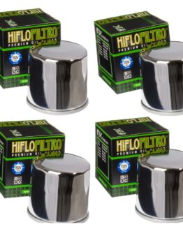 HF204C Oil Filter - Chrome - 4 Pack