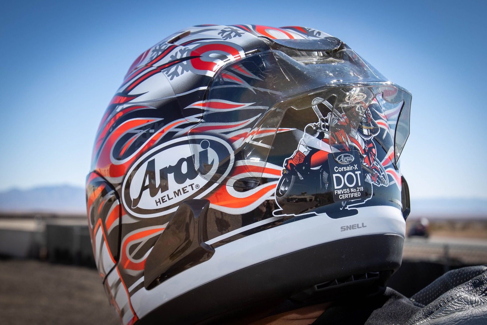 Arai Corsair-X Haga GP Helmet - Medium, Red/Silver - Image 3