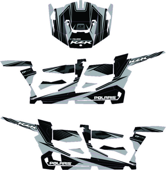 RZR4 Complete Graphic Kit Silver/Black