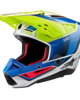Alpinestars S-M5 Sail Helmet XL Fluorescent Yellow Enamel Blue Offroad