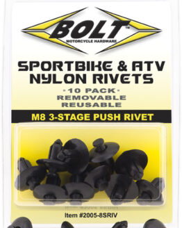 M8 3-Stage Push Rivets - 10 Pack