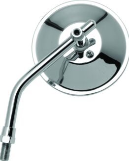 Bikemaster 4in Adjustable Round Chrome Mirror 10mm Mount